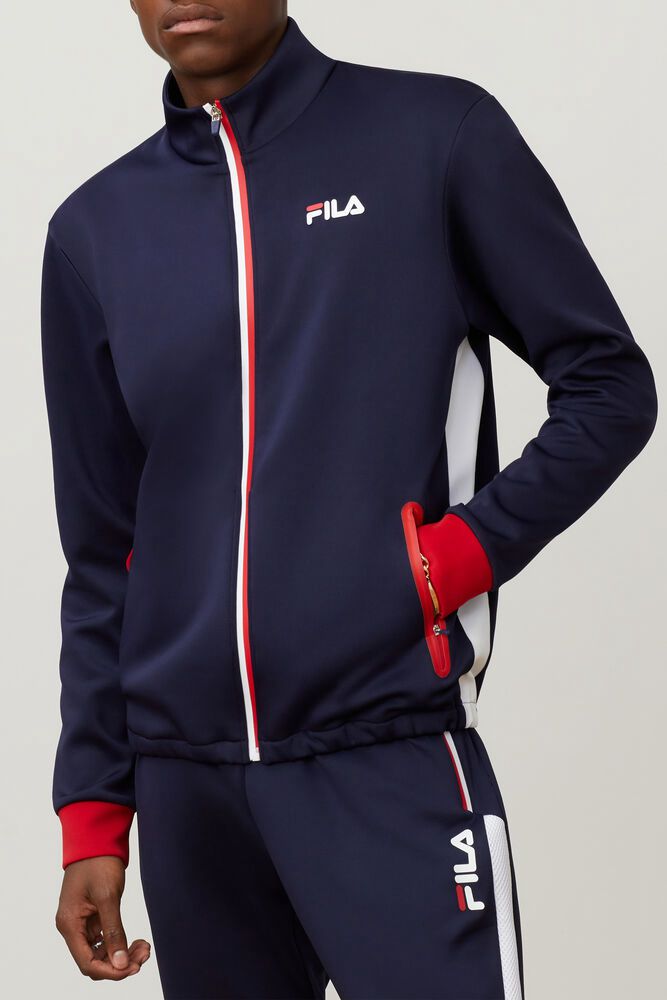 Fila Jacket Lacklen Mens Navy - India BWK-475093